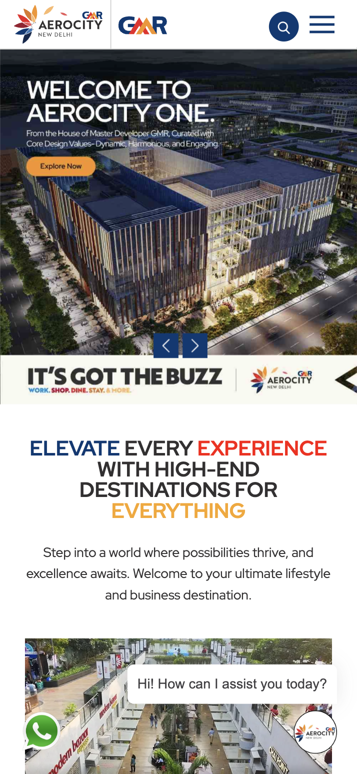GMR Aerocity mobile site